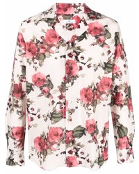 Chemise à manches longues à fleurs rose Tagliatore