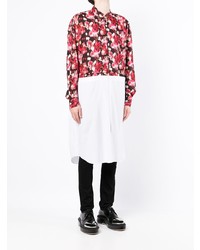 Chemise à manches longues à fleurs rouge Comme Des Garcons Homme Plus