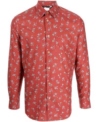 Chemise à manches longues à fleurs rouge Paul Smith