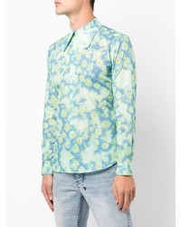 Chemise à manches longues à fleurs turquoise Molly Goddard