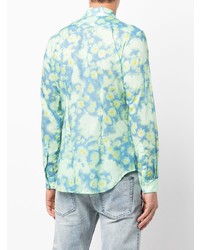 Chemise à manches longues à fleurs turquoise Molly Goddard