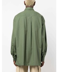 Chemise à manches longues à fleurs vert menthe Kenzo