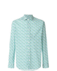 Chemise à manches longues à fleurs vert menthe Etro