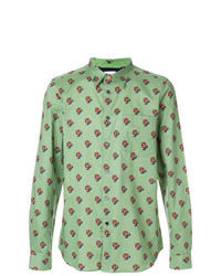 Chemise à manches longues à fleurs vert menthe Ps By Paul Smith