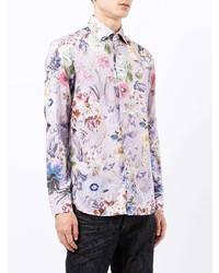 Chemise à manches longues à fleurs violet clair Etro