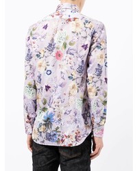 Chemise à manches longues à fleurs violet clair Etro