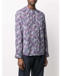 Chemise à manches longues à fleurs violet clair Isabel Marant