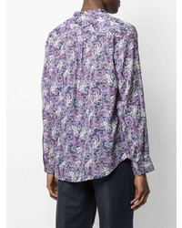 Chemise à manches longues à fleurs violet clair Isabel Marant