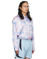 Chemise à manches longues à fleurs violet clair Martine Rose