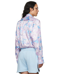 Chemise à manches longues à fleurs violet clair Martine Rose