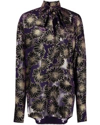 Chemise à manches longues à fleurs violette COOL T.M