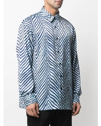 Chemise à manches longues à motif zigzag bleu clair Acne Studios