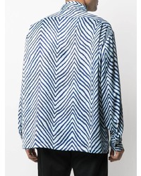 Chemise à manches longues à motif zigzag bleu clair Acne Studios