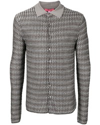 Chemise à manches longues à motif zigzag grise Eckhaus Latta