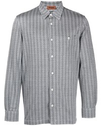 Chemise à manches longues à motif zigzag grise Missoni