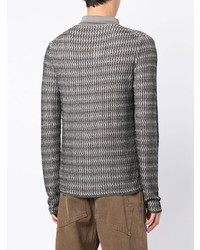 Chemise à manches longues à motif zigzag grise Eckhaus Latta