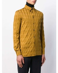 Chemise à manches longues à motif zigzag moutarde Missoni