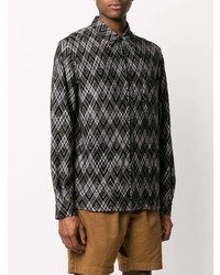 Chemise à manches longues à motif zigzag noire Missoni