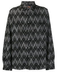 Chemise à manches longues à motif zigzag noire Missoni