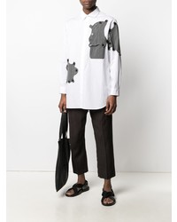 Chemise à manches longues à patchwork blanche Yohji Yamamoto