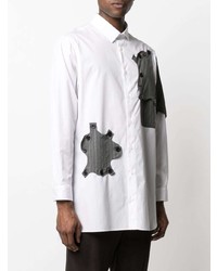 Chemise à manches longues à patchwork blanche Yohji Yamamoto