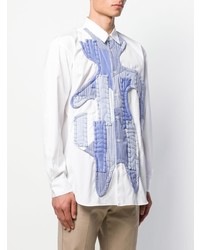 Chemise à manches longues à patchwork blanche Comme Des Garcons SHIRT