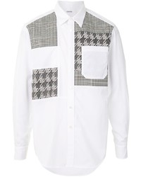 Chemise à manches longues à patchwork blanche Coohem