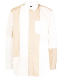 Chemise à manches longues à patchwork blanche Engineered Garments