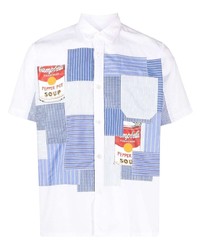 Chemise à manches longues à patchwork blanche Junya Watanabe MAN