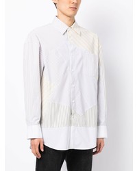 Chemise à manches longues à patchwork blanche Feng Chen Wang