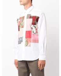 Chemise à manches longues à patchwork blanche Junya Watanabe MAN
