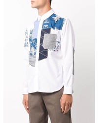 Chemise à manches longues à patchwork blanche Junya Watanabe MAN