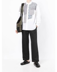 Chemise à manches longues à patchwork blanche Junya Watanabe