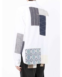 Chemise à manches longues à patchwork blanche Junya Watanabe
