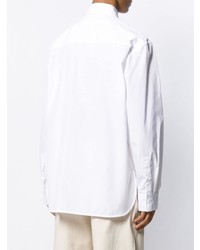 Chemise à manches longues à patchwork blanche Marni