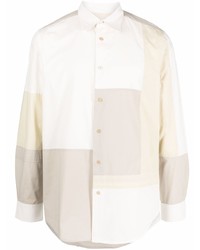 Chemise à manches longues à patchwork blanche Paul Smith