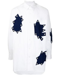 Chemise à manches longues à patchwork blanche Yohji Yamamoto