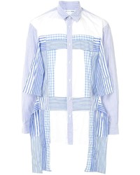 Chemise à manches longues à patchwork bleu clair Comme Des Garcons SHIRT