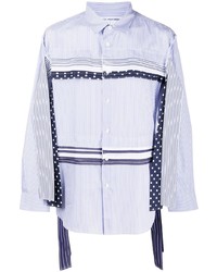 Chemise à manches longues à patchwork bleu clair Comme Des Garcons SHIRT