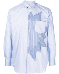 Chemise à manches longues à patchwork bleu clair Comme Des Garcons SHIRT