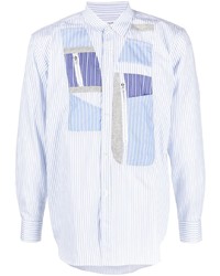 Chemise à manches longues à patchwork bleu clair Comme Des Garcons SHIRT