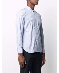 Chemise à manches longues à patchwork bleu clair Comme des Garcons Homme Deux