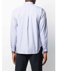 Chemise à manches longues à patchwork bleu clair Comme des Garcons Homme Deux