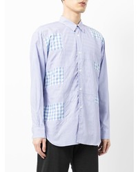 Chemise à manches longues à patchwork bleu clair Comme Des Garcons SHIRT