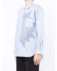 Chemise à manches longues à patchwork bleu clair Comme Des Garcons SHIRT