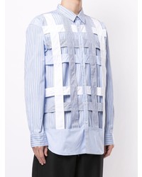 Chemise à manches longues à patchwork bleu clair Comme Des Garcons SHIRT