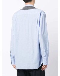 Chemise à manches longues à patchwork bleu clair Kolor