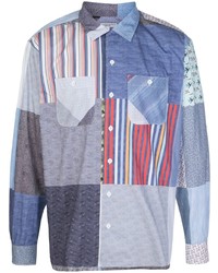 Chemise à manches longues à patchwork bleu clair Engineered Garments