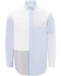 Chemise à manches longues à patchwork bleu clair JW Anderson