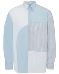 Chemise à manches longues à patchwork bleu clair JW Anderson